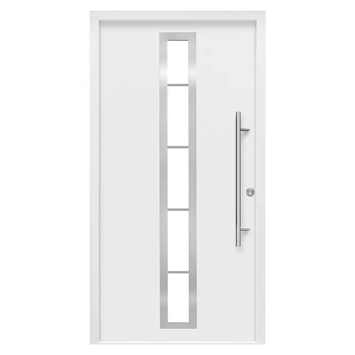 Splendoor Haustür Thermodoor PLUS SP70W - 110 x 210 cm, DIN Anschlag: Rechts, Weiß - Vorderansicht