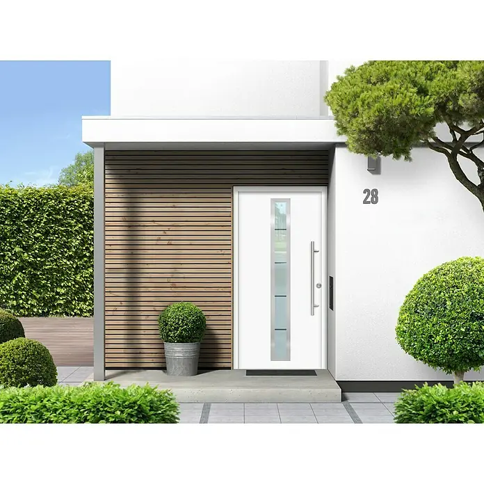 Splendoor Haustür Thermodoor PLUS SP70W - 110 x 210 cm, DIN Anschlag: Rechts, Weiß - Stimmungsaufnahme