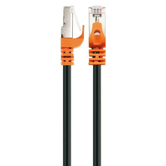 Schwaiger Netzwerk-Kabel CAT 7 - 5 m, Schwarz, RJ45-Stecker, Bis zu 10 Gbit/s - Vorderansicht