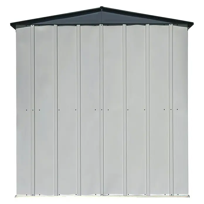 Spacemaker Geräteschrank 6x3 - Außenbreite inkl. Dachüberstand: 191 cm, Außentiefe inkl. Dachüberstand: 100 cm, Stahl, Lichtgrau - Vorderansicht