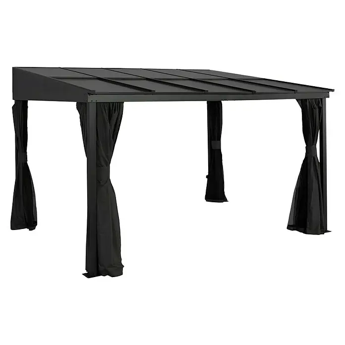 Sojag Terrassenüberdachung St. Barth 10x12 - L x T: 296 x 296 cm, Grau - Diagonale Ansicht