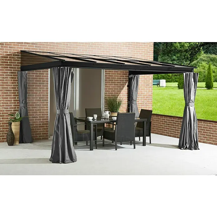 Sojag Terrassenüberdachung St. Barth 10x12 - L x T: 296 x 296 cm, Grau - Stimmungsaufnahme
