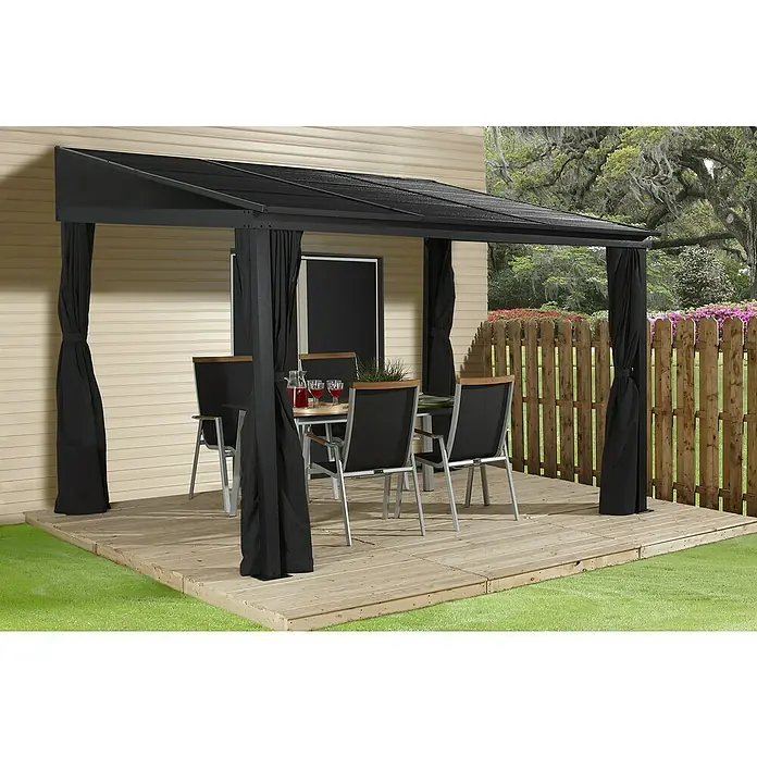 Sojag Terrassenüberdachung Portland 10x14 - L x B x H: 288 x 426 x 240 cm, Anthrazit - Stimmungsaufnahme