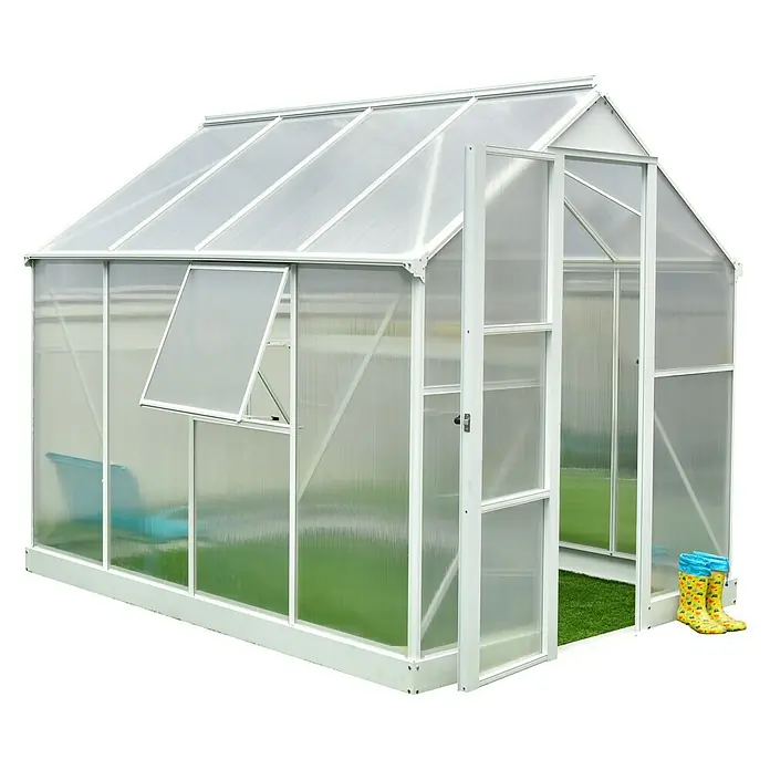 Westmann Gewächshaus - 252 x 190 x 214 cm, Weiß - Diagonale Ansicht