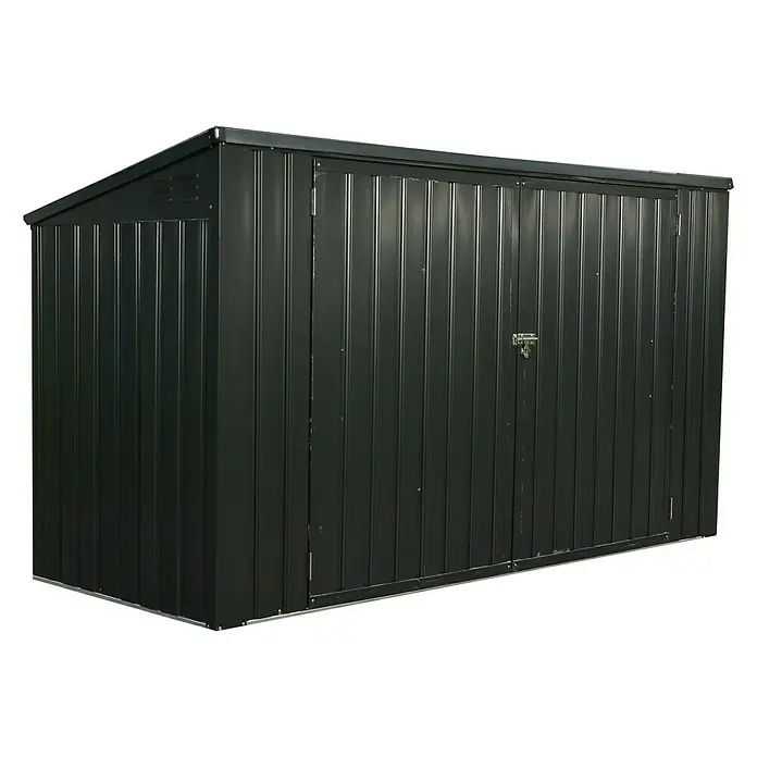 Mülltonnenbox - 100 x 172 x 131 cm, Wandstärke: 0,3 mm, Anthrazit - Diagonale Ansicht
