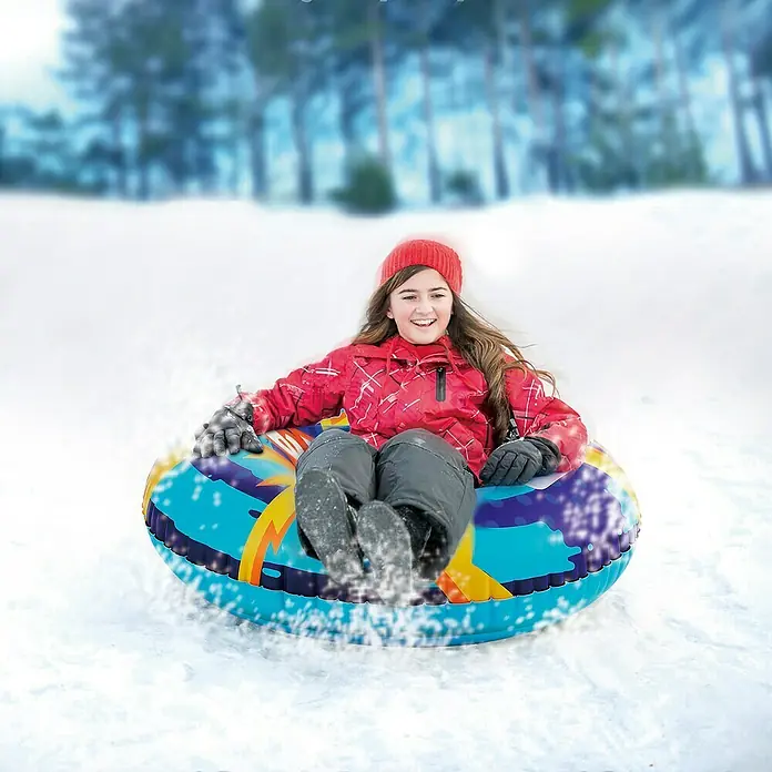 Alpine Blast Kunststoffschlitten Rebell - Ø x H: 103 x 28 cm, Blau - Anwendungsbeispiel