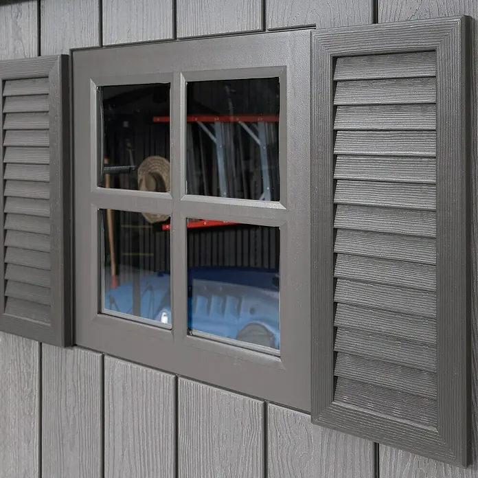 Lifetime Gerätehaus Neptun - 243 cm, 610 cm, Kunststoff, Dunkelgrau - Detailaufnahme