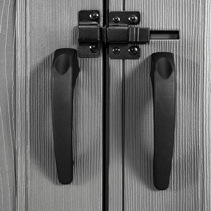 Lifetime Gerätehaus Neptun - 243 cm, 610 cm, Kunststoff, Dunkelgrau - Detailaufnahme