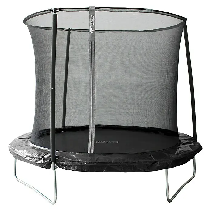 Sportspower Trampolin - Durchmesser: 244 cm, Schwarz - Vorderansicht