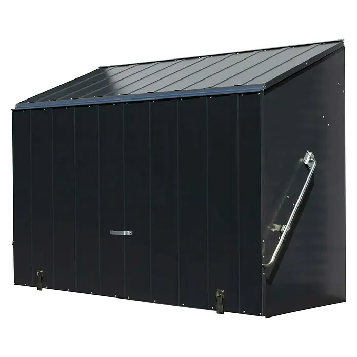 Trimetals Fahrradgarage - 185 x 76 x 139 cm, Stahl - Diagonale Ansicht