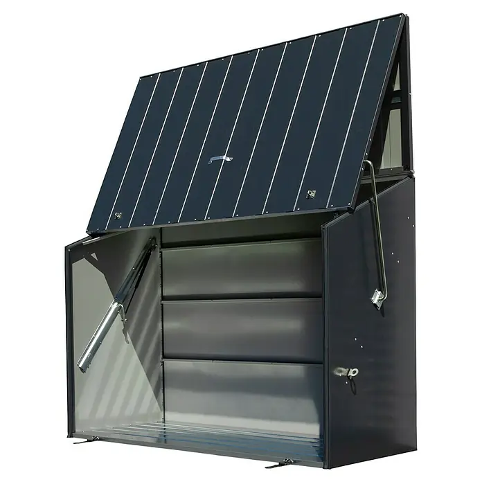Trimetals Fahrradgarage - 185 x 76 x 139 cm, Stahl - Diagonale Ansicht