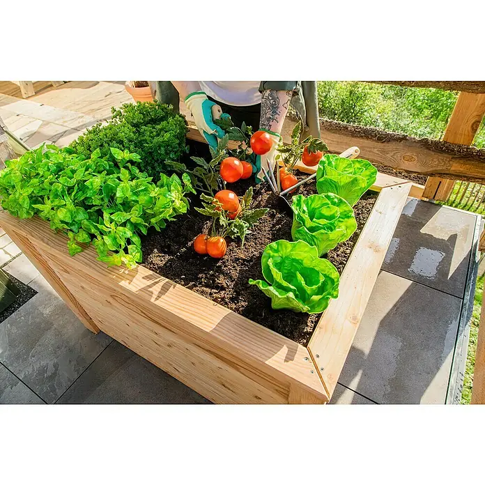 Westmann Hochbeet Lärche 100 - L x B x H: 100 mm x 65 cm x 66 cm, Lärche - Detailaufnahme