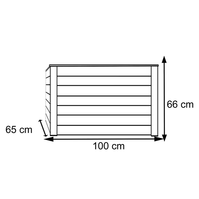 Westmann Hochbeet Lärche 100 - L x B x H: 100 mm x 65 cm x 66 cm, Lärche - Skizze