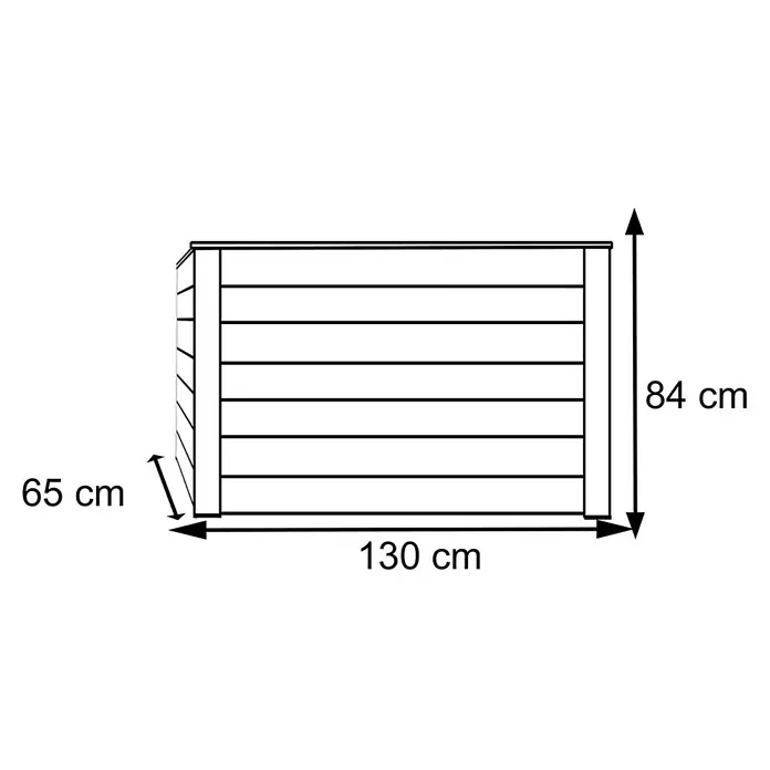 Westmann Hochbeet Lärche 130 - L x B x H: 130 x 65 x 84 cm, Lärche - Skizze