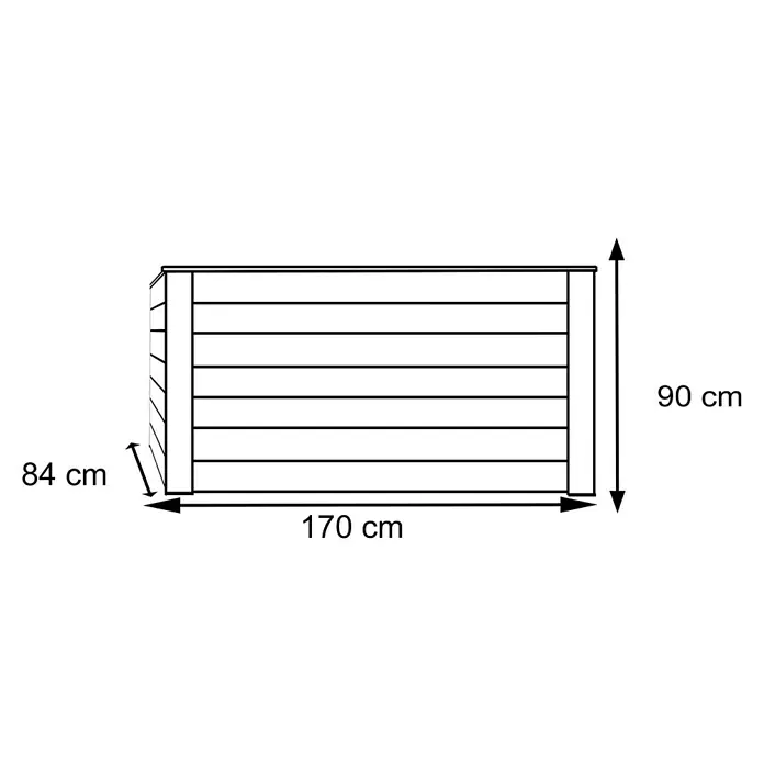 Westmann Hochbeet Lärche 170 - L x B x H: 170 x 90 x 84 cm, Lärche - Skizze