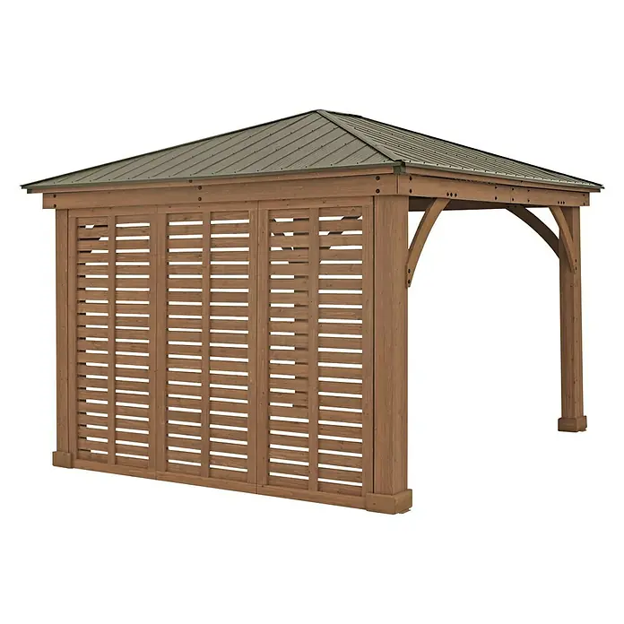Westmann Pavillon-Seitenwand - Passend für: Westmann Pavillon Devon 12x12, Holz - Diagonale Ansicht