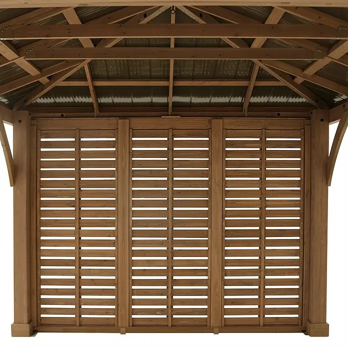 Westmann Pavillon-Seitenwand - Passend für: Westmann Pavillon Devon 12x12, Holz - Detailaufnahme