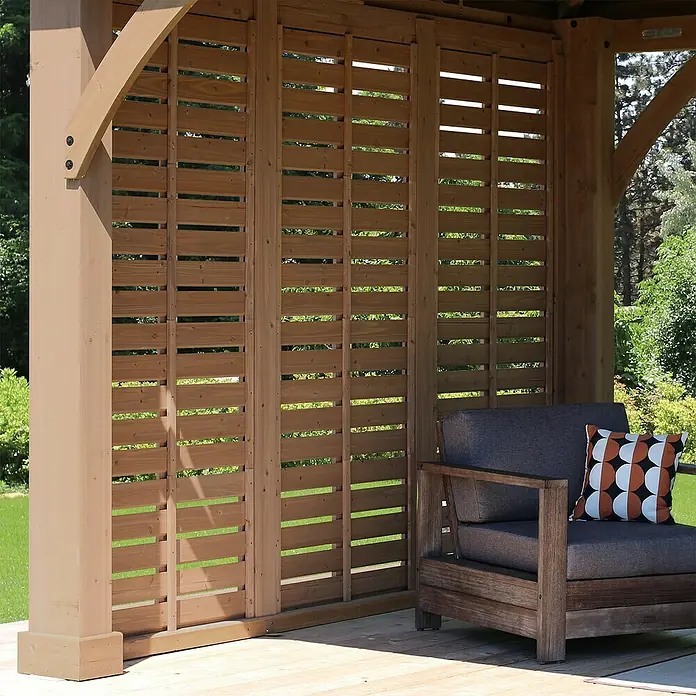 Westmann Pavillon-Seitenwand - Passend für: Westmann Pavillon Devon 12x12, Holz - Detailaufnahme