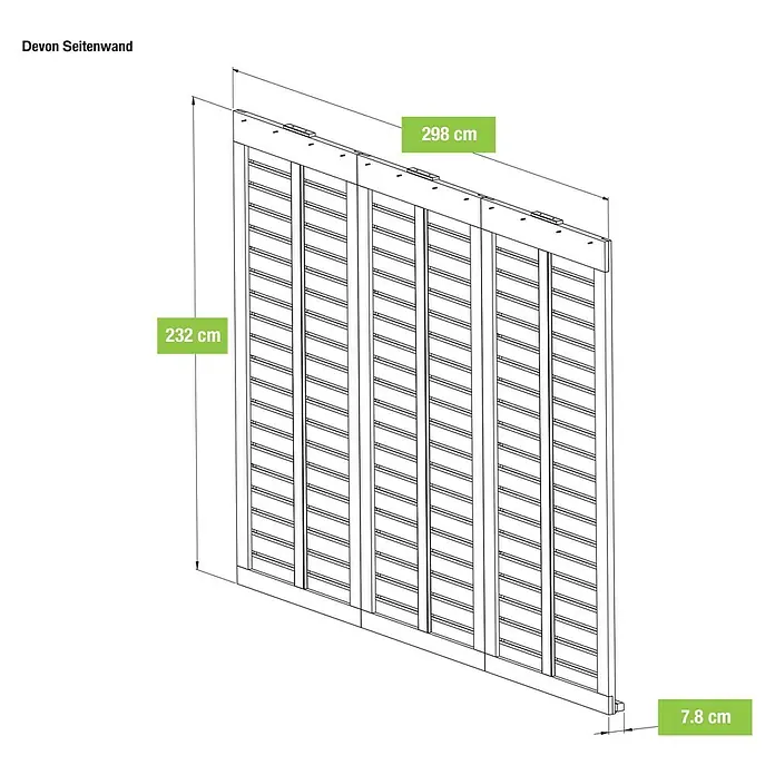 Westmann Pavillon-Seitenwand - Passend für: Westmann Pavillon Devon 12x12, Holz - Skizze