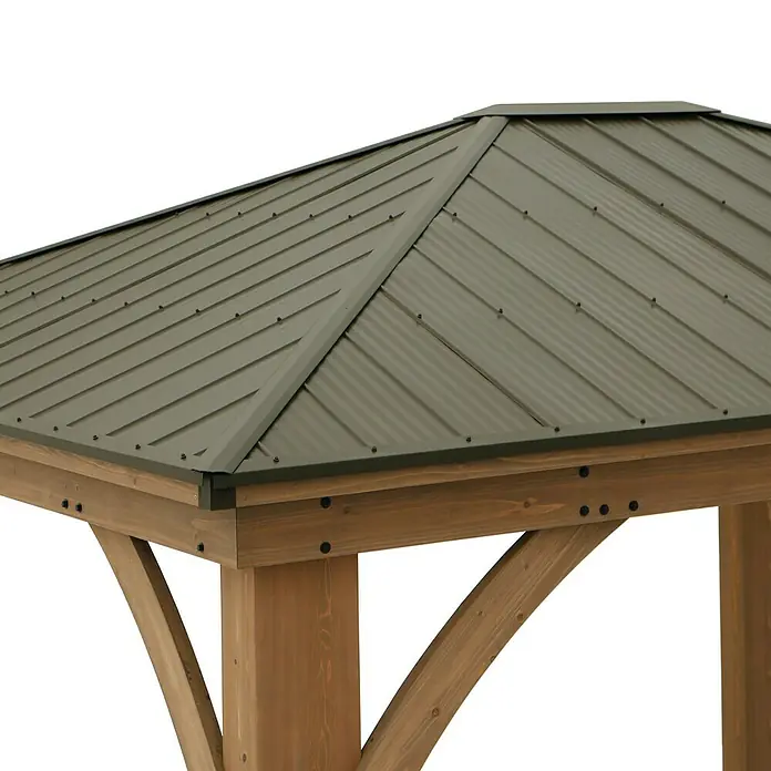 Westmann Pavillon Devon 12 x 14 - L x B x H: 427 x 366 x 317 cm, Natur, Holz - Detailaufnahme