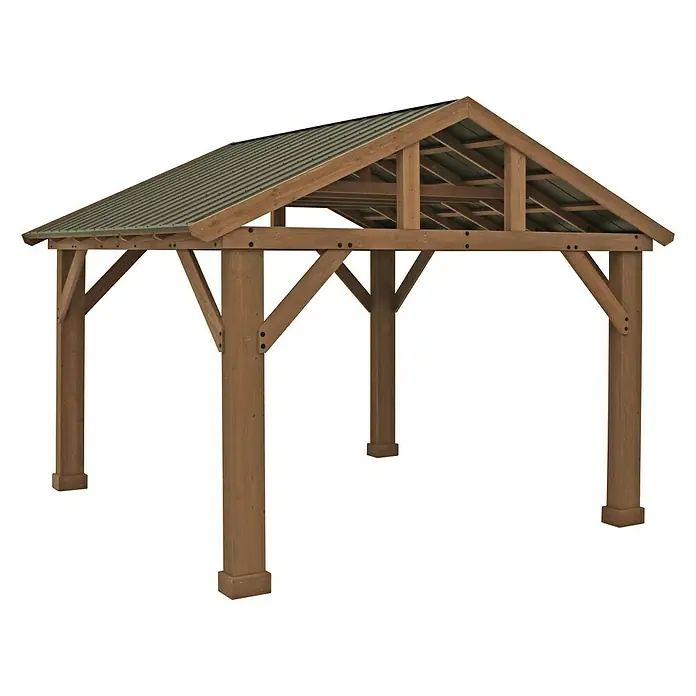 Westmann Pavillon Yukon 14x12 - L x B: 366 x 427 cm, Grau - Diagonale Ansicht