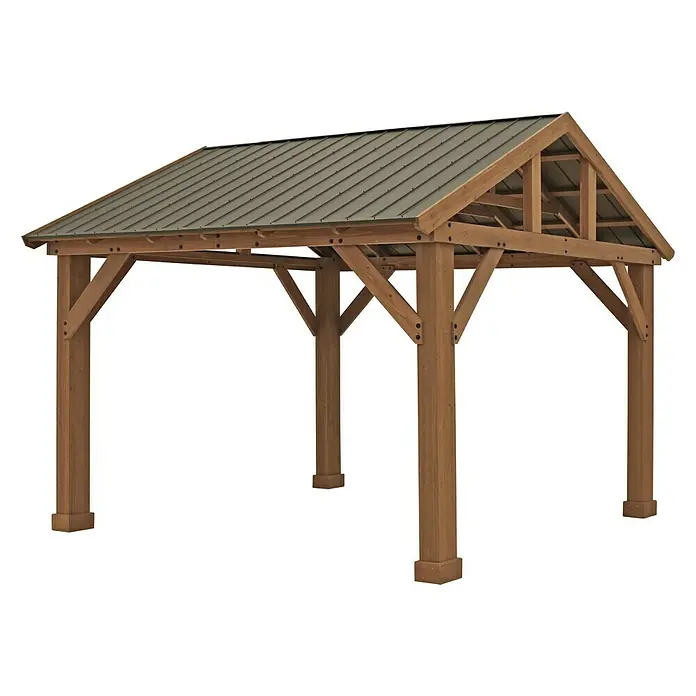 Westmann Pavillon Yukon 14x12 - L x B: 366 x 427 cm, Grau - Diagonale Ansicht