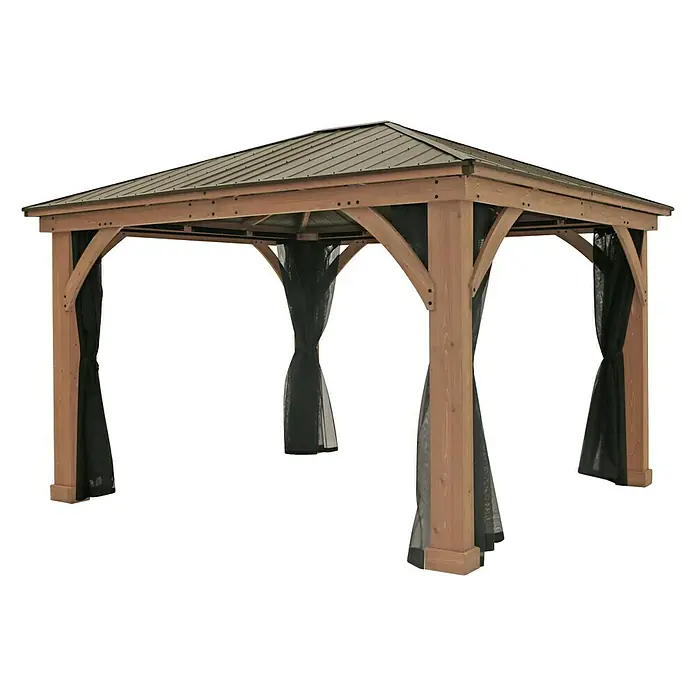 Westmann Moskitonetz - Schwarz, Passend für: Westmann Pavillon Devon 12 x 14 - Diagonale Ansicht
