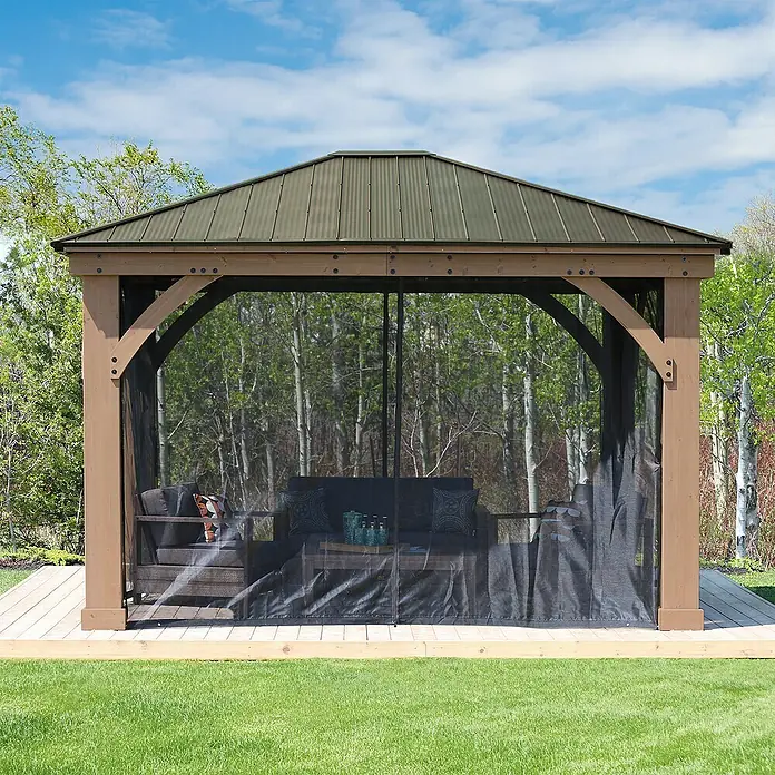 Westmann Moskitonetz - Schwarz, Passend für: Westmann Pavillon Devon 12 x 14 - Stimmungsaufnahme