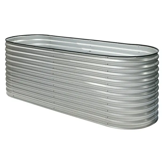 Westmann Hochbeet - 240 x 80 x 82 cm, Stahl, Silber - Diagonale Ansicht