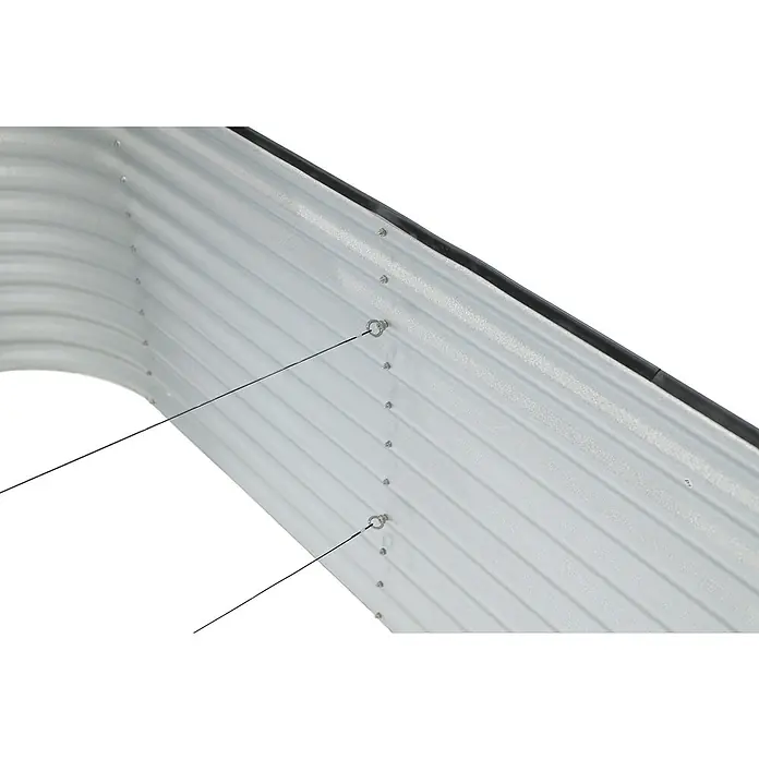 Westmann Hochbeet - 240 x 80 x 82 cm, Stahl, Silber - Detailaufnahme