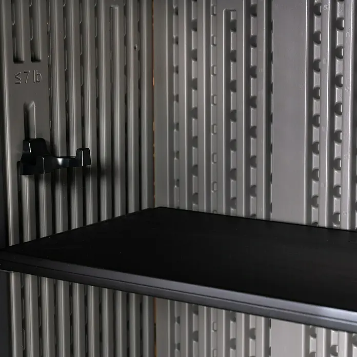 Lifetime Geräteschrank XXL - Außenbreite inkl. Dachüberstand: 192 cm, Außentiefe inkl. Dachüberstand: 111 cm, Kunststoff, Grau - Detailaufnahme
