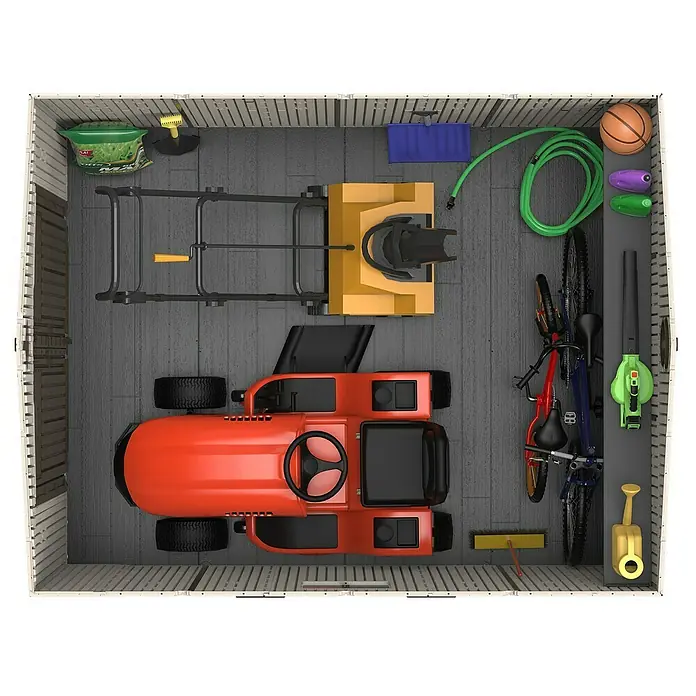 Lifetime Gerätehaus Jupiter - 244 cm, 305 cm, Kunststoff, Dunkelgrau - Stimmungsaufnahme