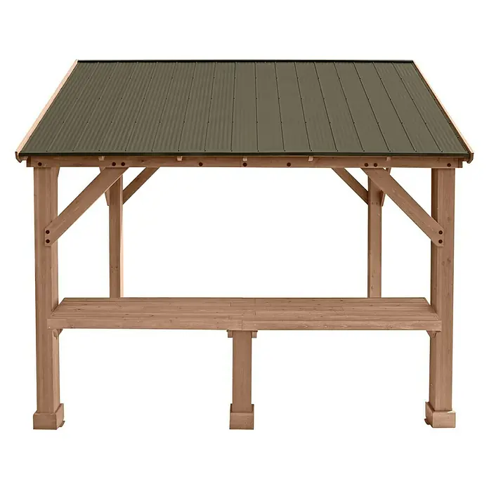 Westmann Ablage - Passend für: Westmann Pavillon Yukon 14 x 12, Holz - Vorderansicht