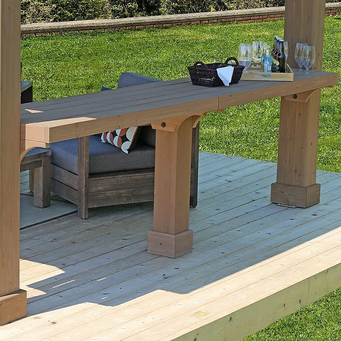 Westmann Ablage - Passend für: Westmann Pavillon Yukon 14 x 12, Holz - Detailaufnahme