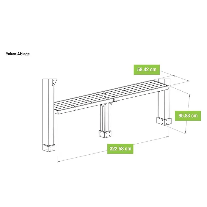 Westmann Ablage - Passend für: Westmann Pavillon Yukon 14 x 12, Holz - Skizze