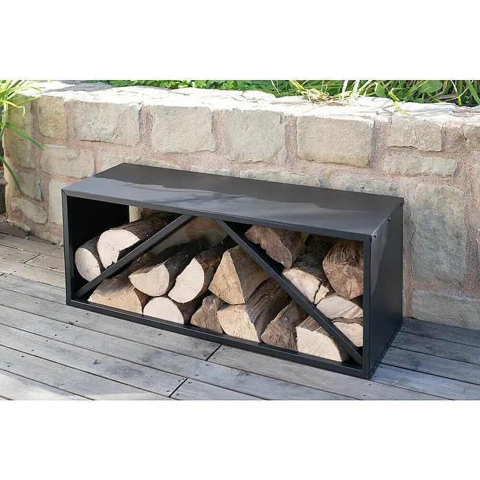 Kaminholzregal - 34,5 x 104 x 40 cm - Stimmungsaufnahme
