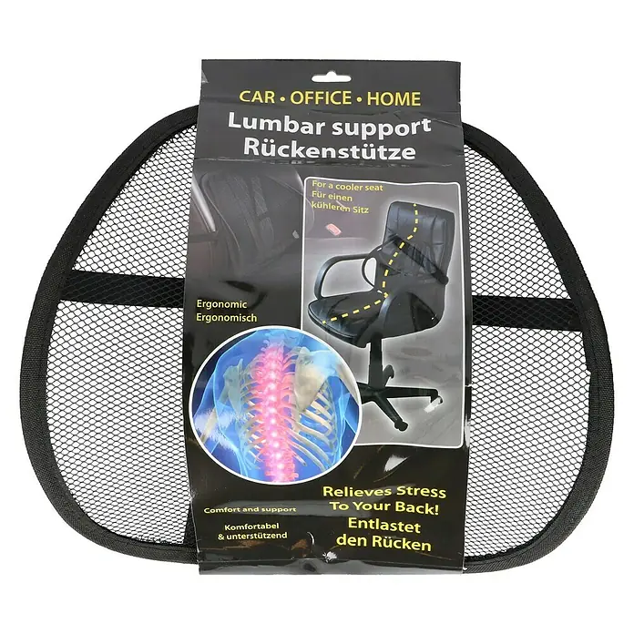 Soporte lumbar - Apto para: Sillas, Negro, Ergonómico - Vista frontal