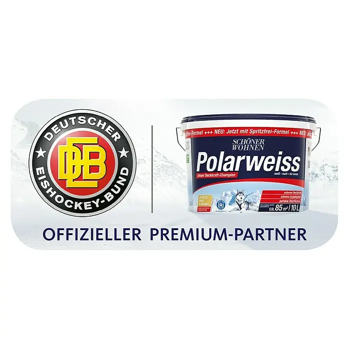 SCHÖNER WOHNEN-Farbe Wandfarbe Polarweiß +10 % mehr Inhalt - Weiß, 11 l, Matt - Vorderansicht