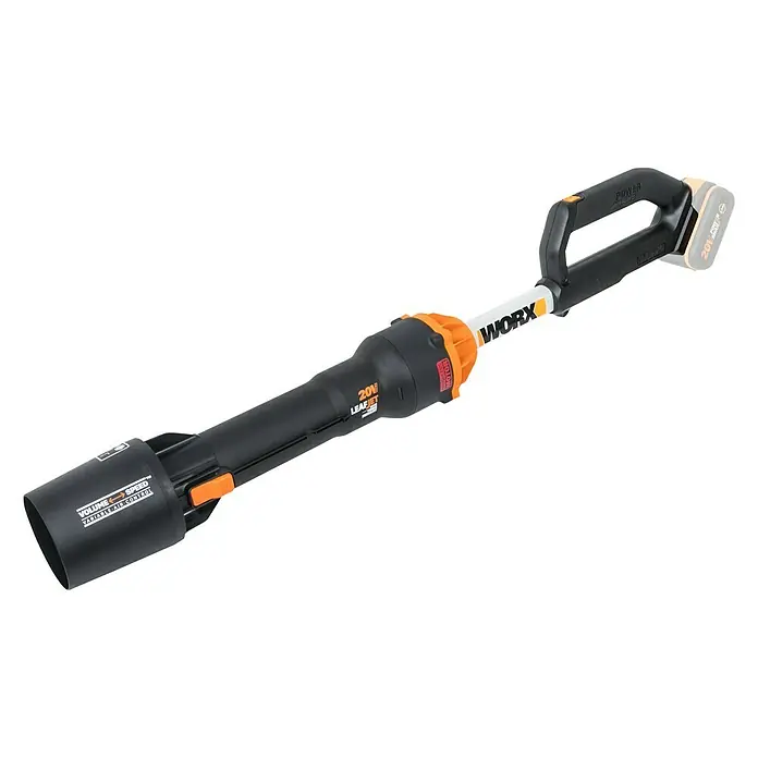 Worx PowerShare Akku-Laubbläser LeafJet WG543E.9 - 20 V, Li-Ionen, Ohne Akku, Blasgeschwindigkeit: 209 km/h - Diagonale Ansicht