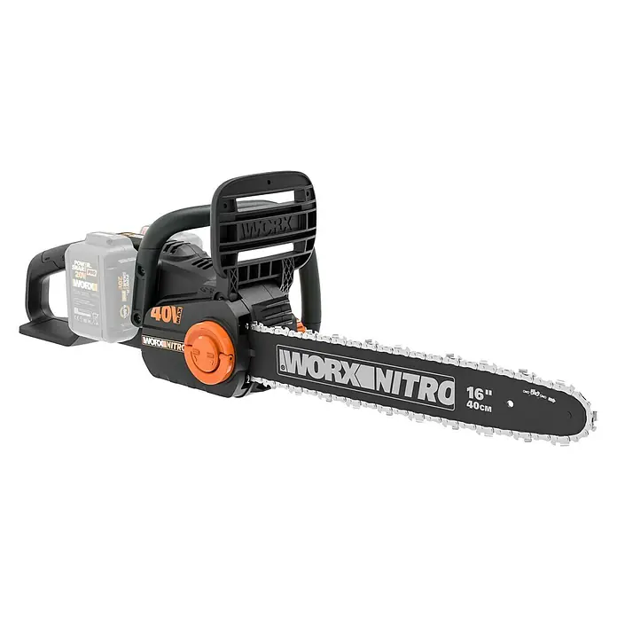 Worx PowerShare Akku-Kettensäge WG385E - 20 V, Li-Ionen, Ohne Akku, Schnittlänge: 40 cm cm - Diagonale Ansicht