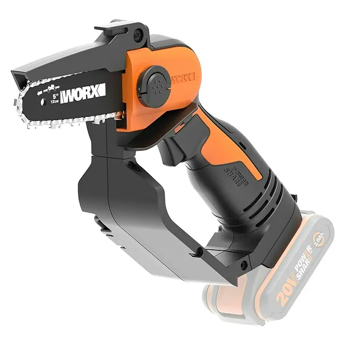 Worx PowerShare Akku-Kettensäge WG324E - 20 V, Li-Ionen, Ohne Akku, Schnittlänge: 12 cm cm - Linke Seitenansicht