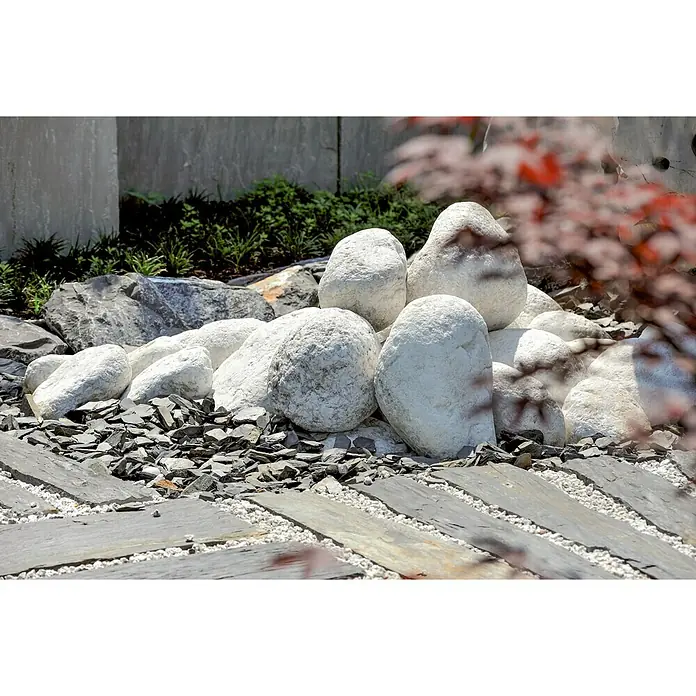 Marmorkiesel Bianco Carrara - Weiß, Maße Stein: 10 - 20 cm, 15 kg - Stimmungsaufnahme