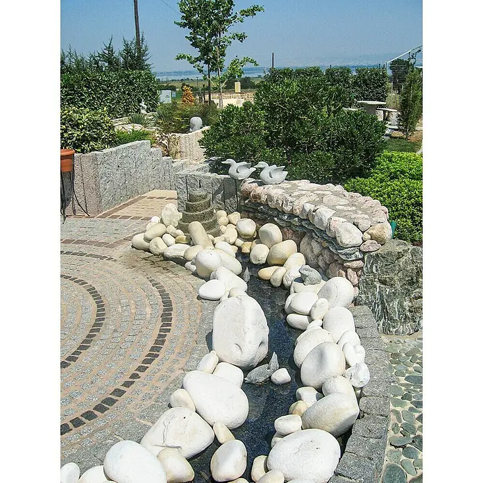 Marmorkiesel Bianco Carrara - Weiß, Maße Stein: 10 - 20 cm, 15 kg - Stimmungsaufnahme