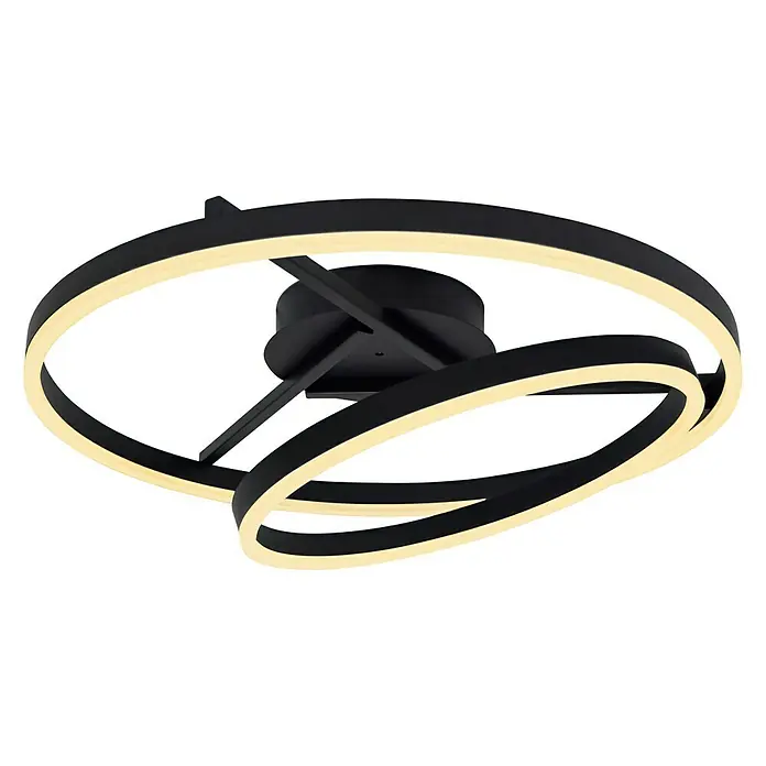 Tween Light LED-Deckenleuchte rund Two Rings - 40 W, Ø x H: 600 mm x 23 cm, Schwarz - Ansicht von unten