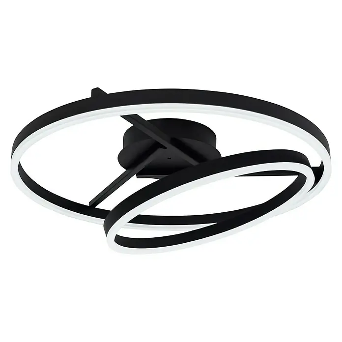 Tween Light LED-Deckenleuchte rund Two Rings - 40 W, Ø x H: 600 mm x 23 cm, Schwarz - Ansicht von unten