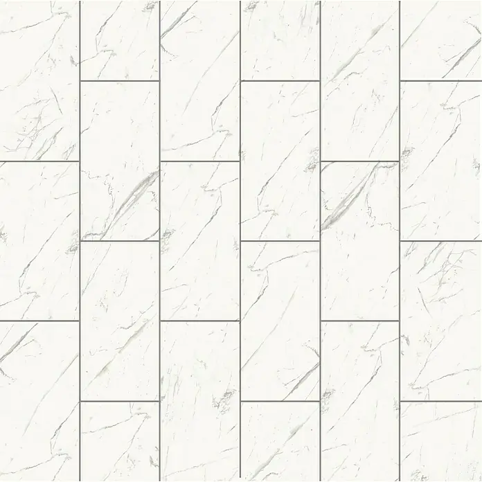 Wandfliese Marmi Calacata - 30 x 60 cm, Weiß, Matt - Detailaufnahme