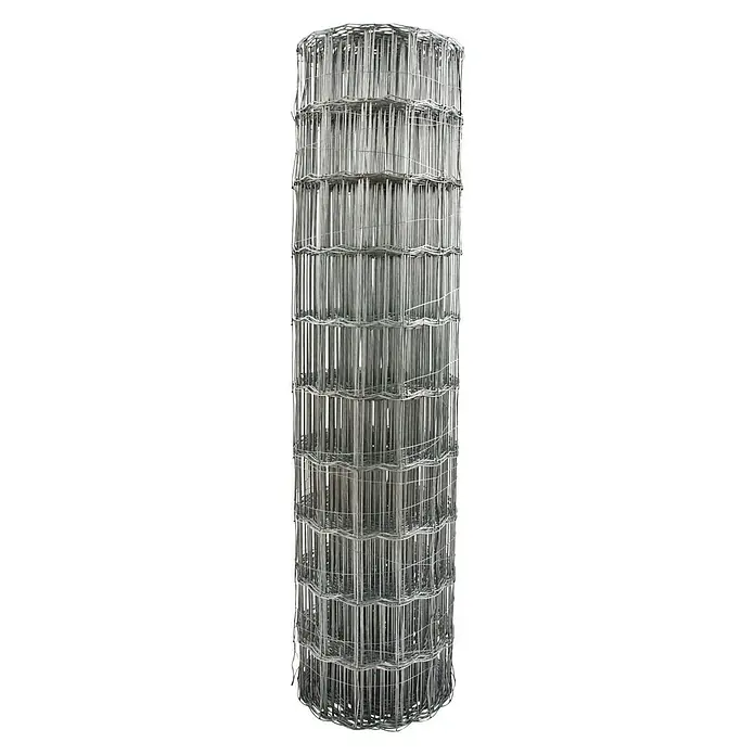 H+S Zauntechnik Drahtgeflecht Kulturschutzzaun C20 - L x H: 25 x 1,22 m, Drahtstärke: 2 mm, Silber, Verzinkt - Vorderansicht