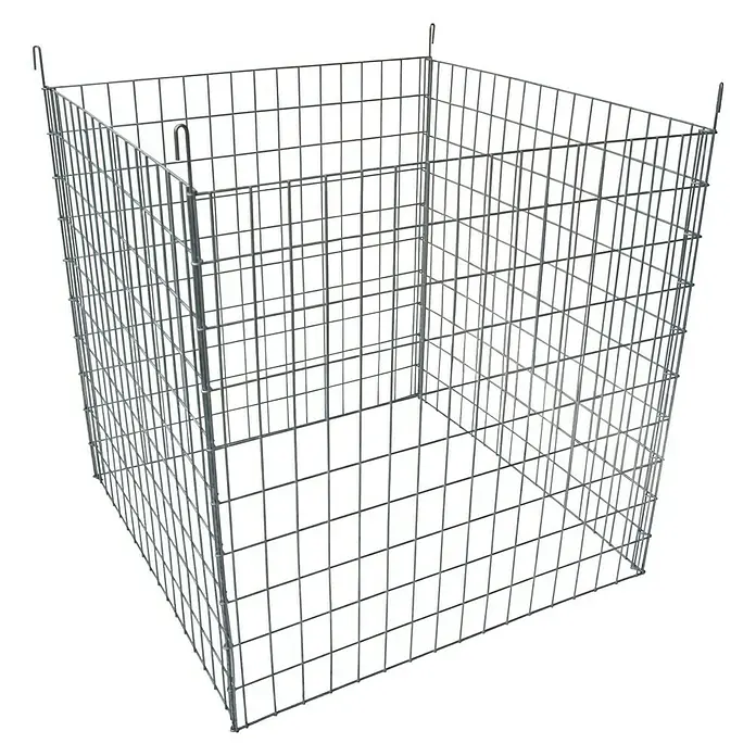 H+S Zauntechnik Komposter Kompostsilo - L x B x H: 1 x 1 x 1 m, Verzinkt - Diagonale Ansicht