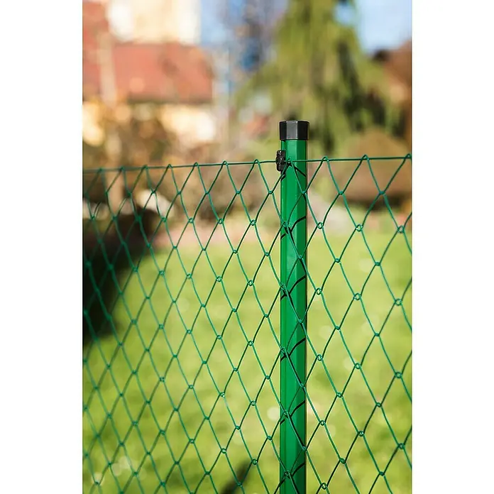 H+S Zauntechnik Gitterzaun Diagon - L x H: 10 x 1,25 m, Moosgrün, Stahldraht, Kunststoffummantelt - Stimmungsaufnahme