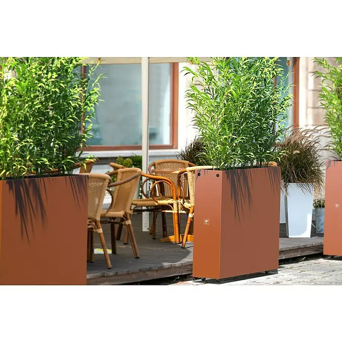 Hochbeet - 100 x 23 x 75 cm, Stahl, Rost - Stimmungsaufnahme
